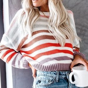 Multicolor Striped Crewneck Sweater